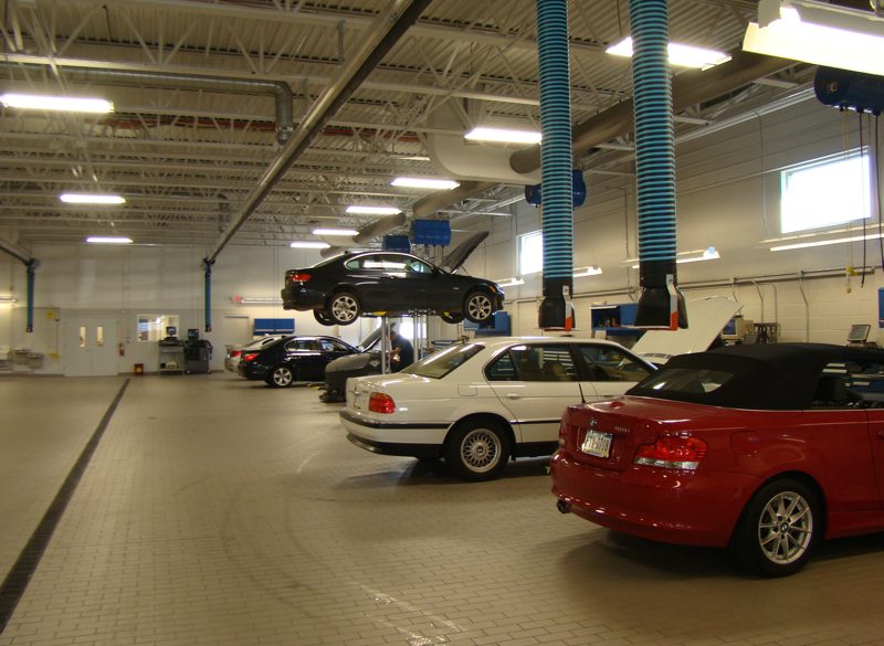 Dealership automotive garage